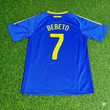 Brazil World Cup 2010 Bebeto Retro Blue Football Jersey