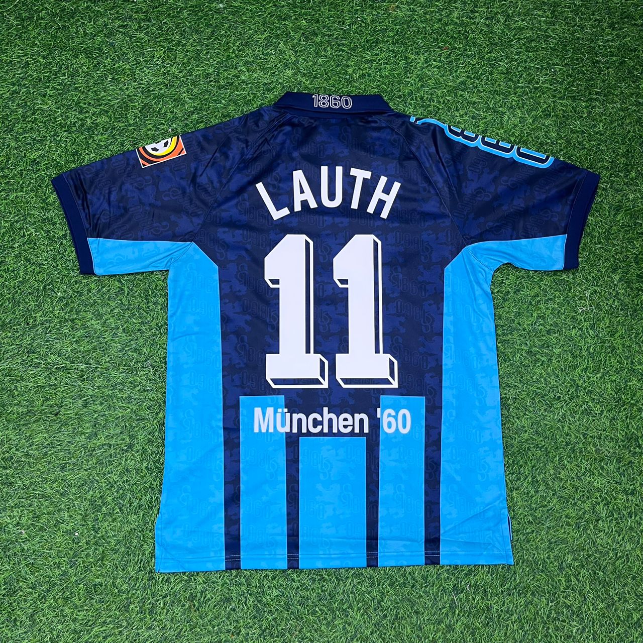 Benjamin Lauth TSV 1860 Munchen Blaues Heim Retro Fussballtrikot Jersey