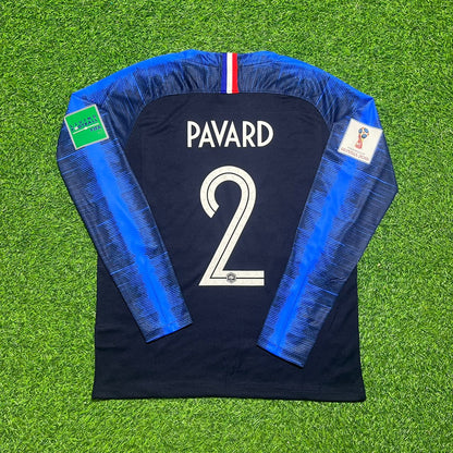 France World Cup 2018 Benjamin Pavard Final Long Sleeve Retro Football Jersey Kit