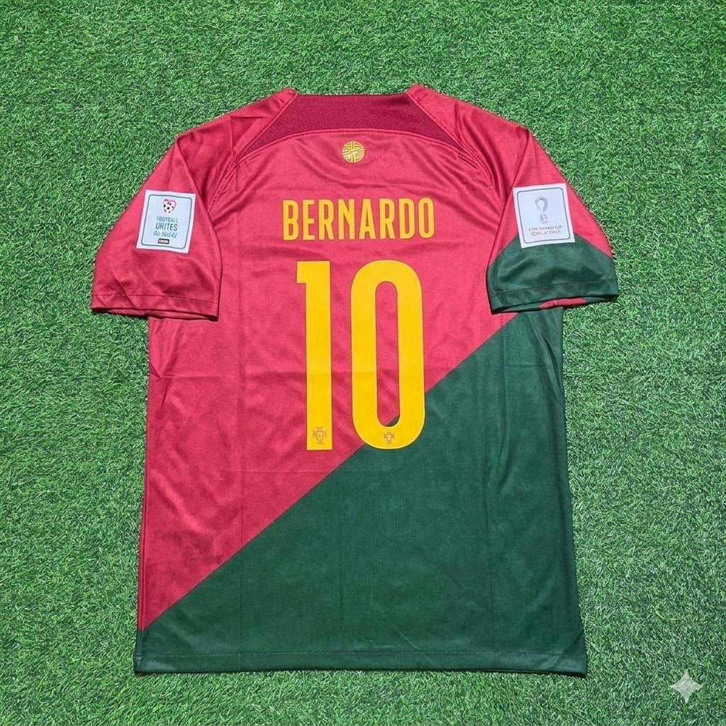 Portugal World Cup 2022 Bernardo Silva #10 Home Retro Football Jersey