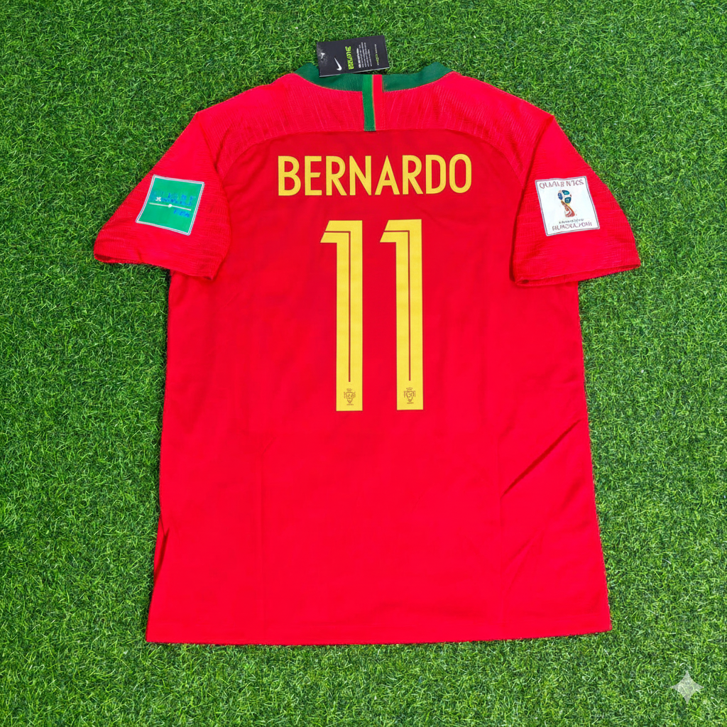 Portugal World Cup 2018 Bernardo Silva Red Retro Football Jersey