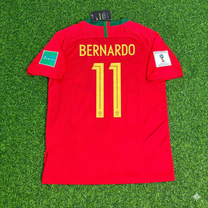 Portugal World Cup 2018 Bernardo Silva Red Retro Football Jersey