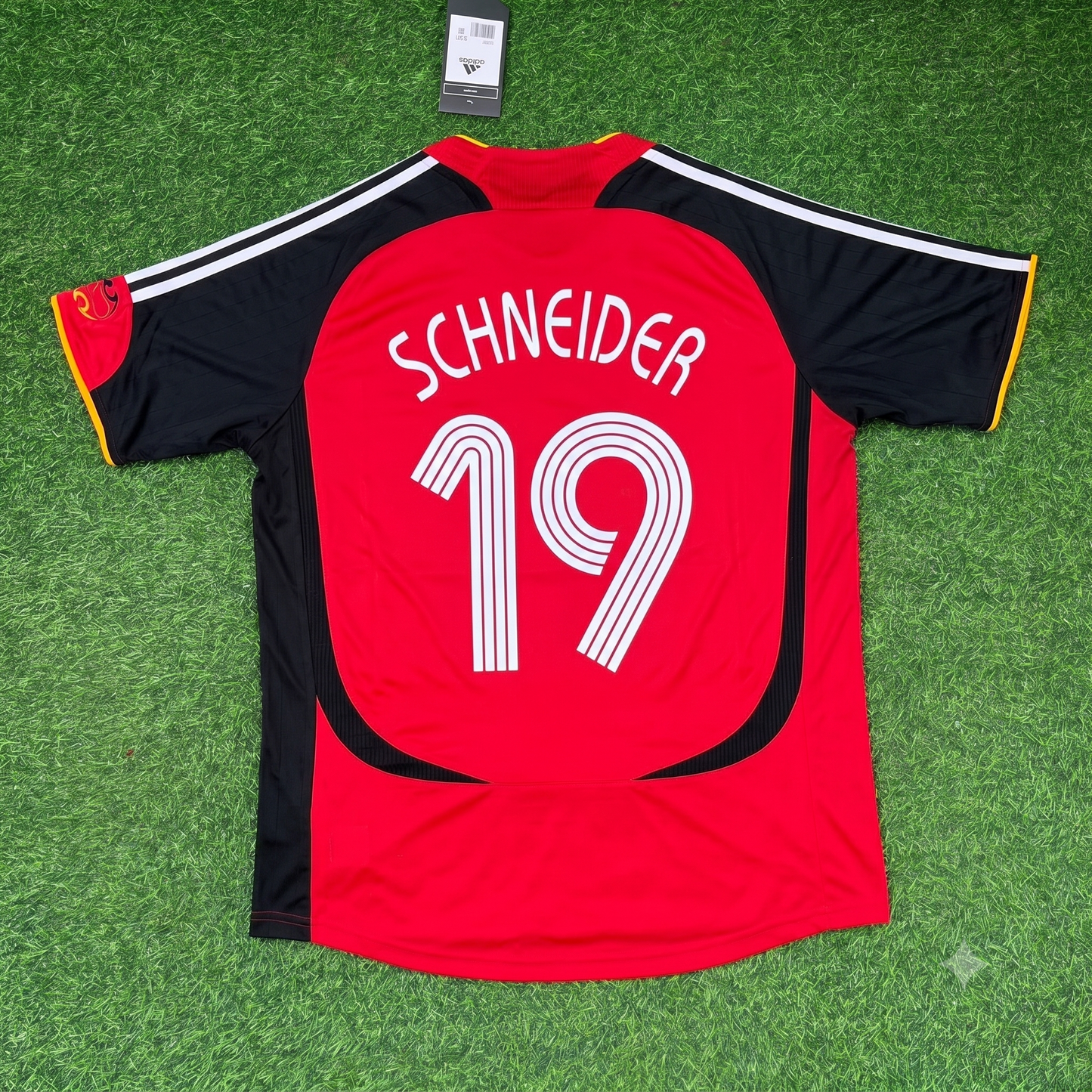 Germany World Cup 2006 Bernd Schneider Away Red Black Retro Football Jersey