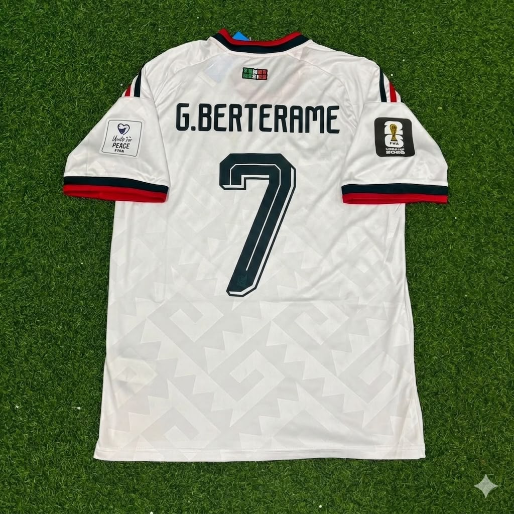 Mexico World Cup 2026 German Berterame Home White Football Jersey