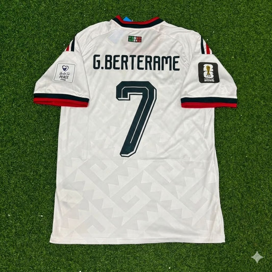 Mexico World Cup 2026 German Berterame Home White Football Jersey