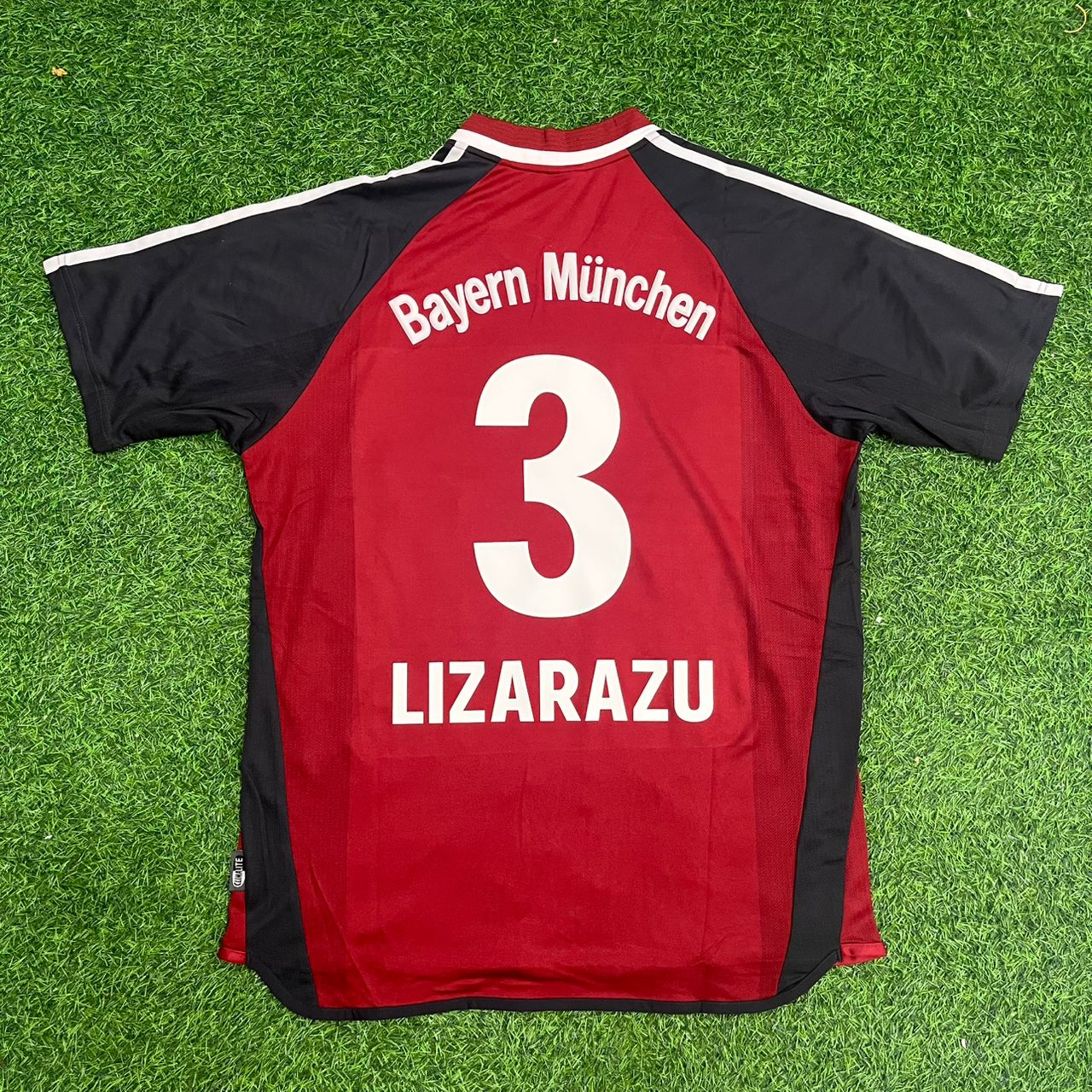 Bixente Lizarazu Bayern Munich 2001/2002 Red Retro Football Jersey Kit