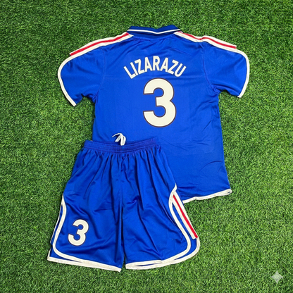 France EURO 2000 Bixente Lizarazu 3- 2002 Retro Kids Football Jersey