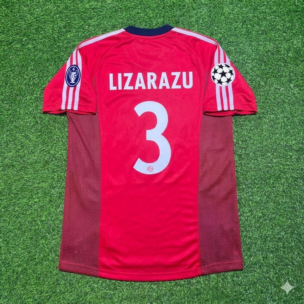 Bixente Lizarazu Bayern München 2002/2003 Season Home Red Retro Football Jersey
