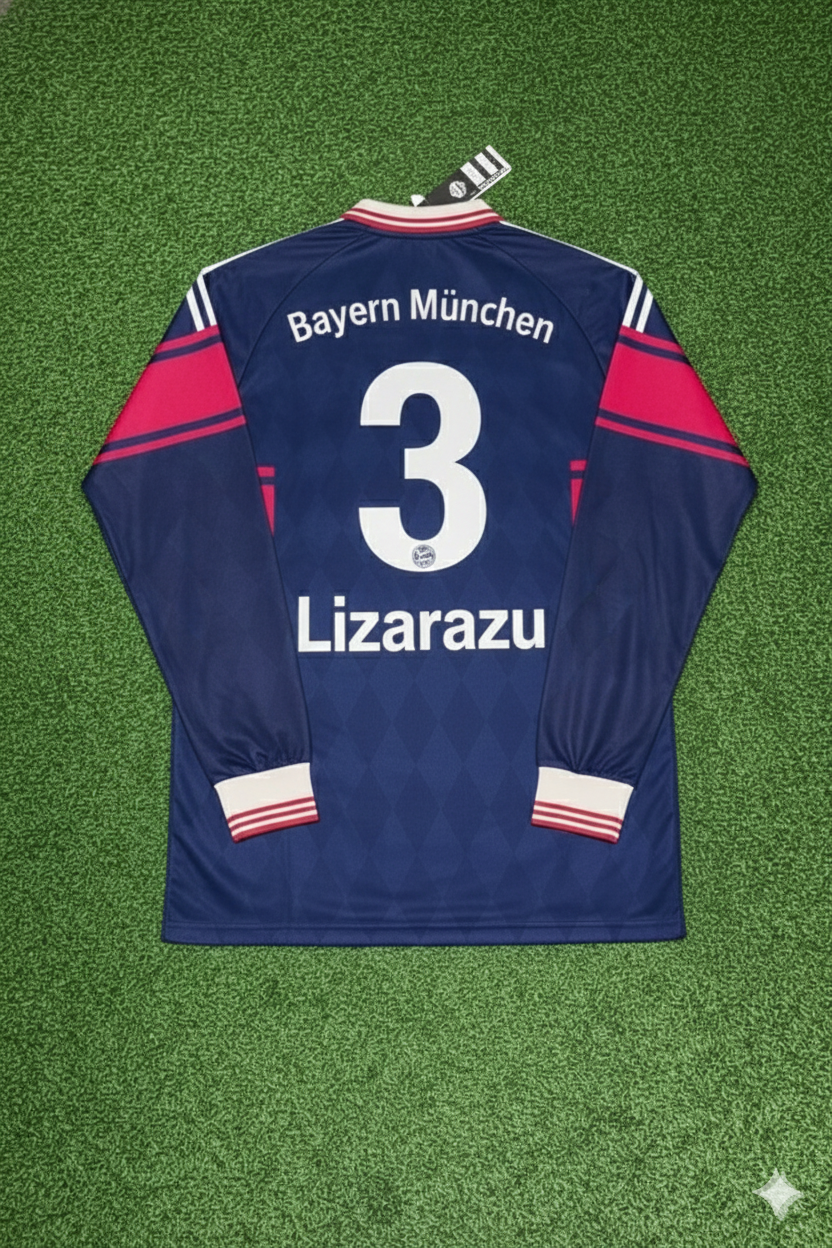 Bixente Lizarazu FC Bayern München 1997/98 Saison Langarm Heim Retro