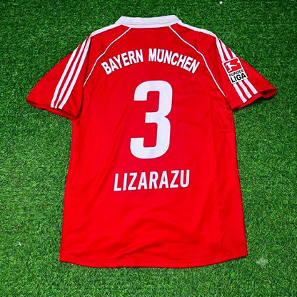 Bixente Lizarazu Bayern Munich 2005 06 Bundesliga Red Home Retro Football Jersey Kit