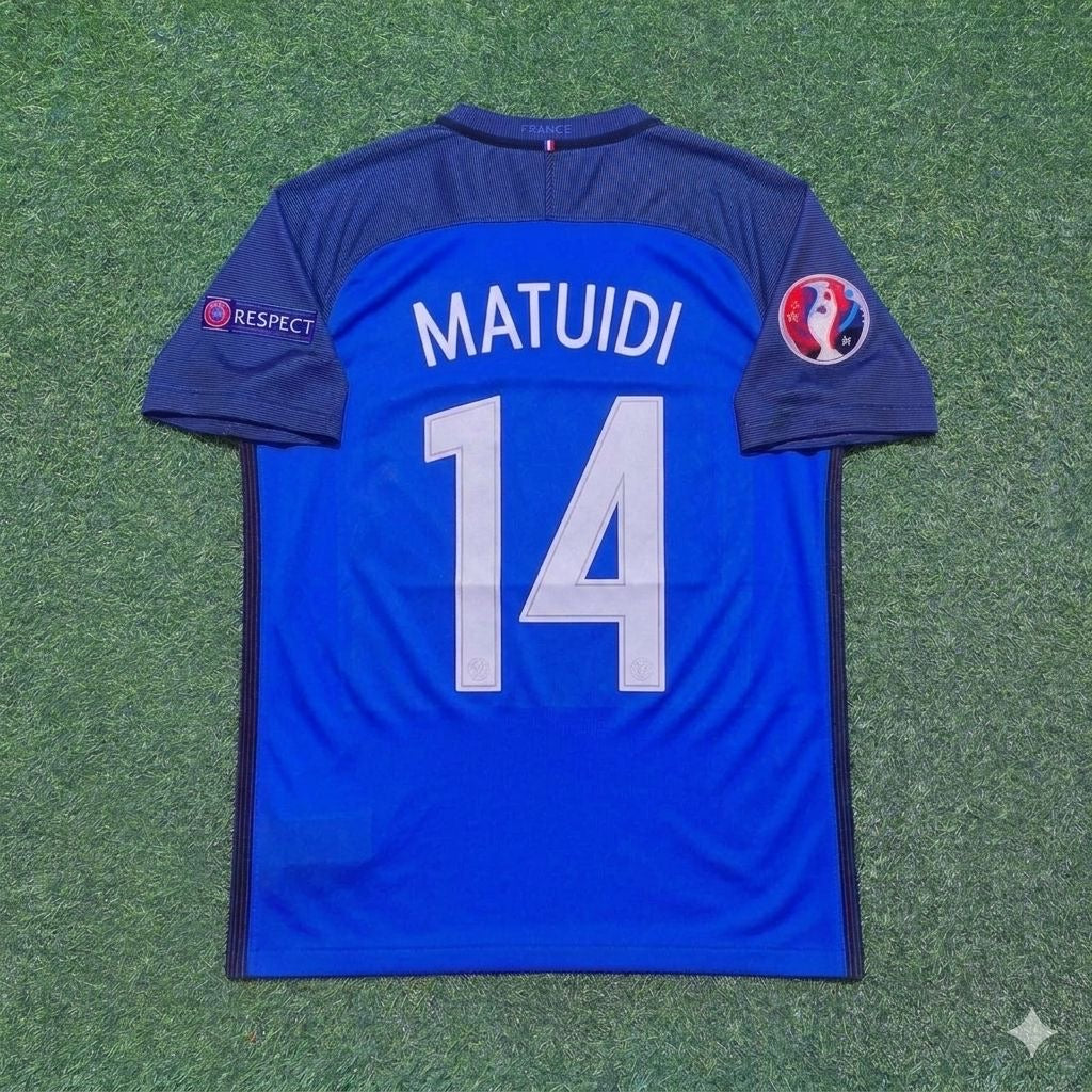 France EURO 2016 Blaise Matuidi #14 Home Retro Football Jersey