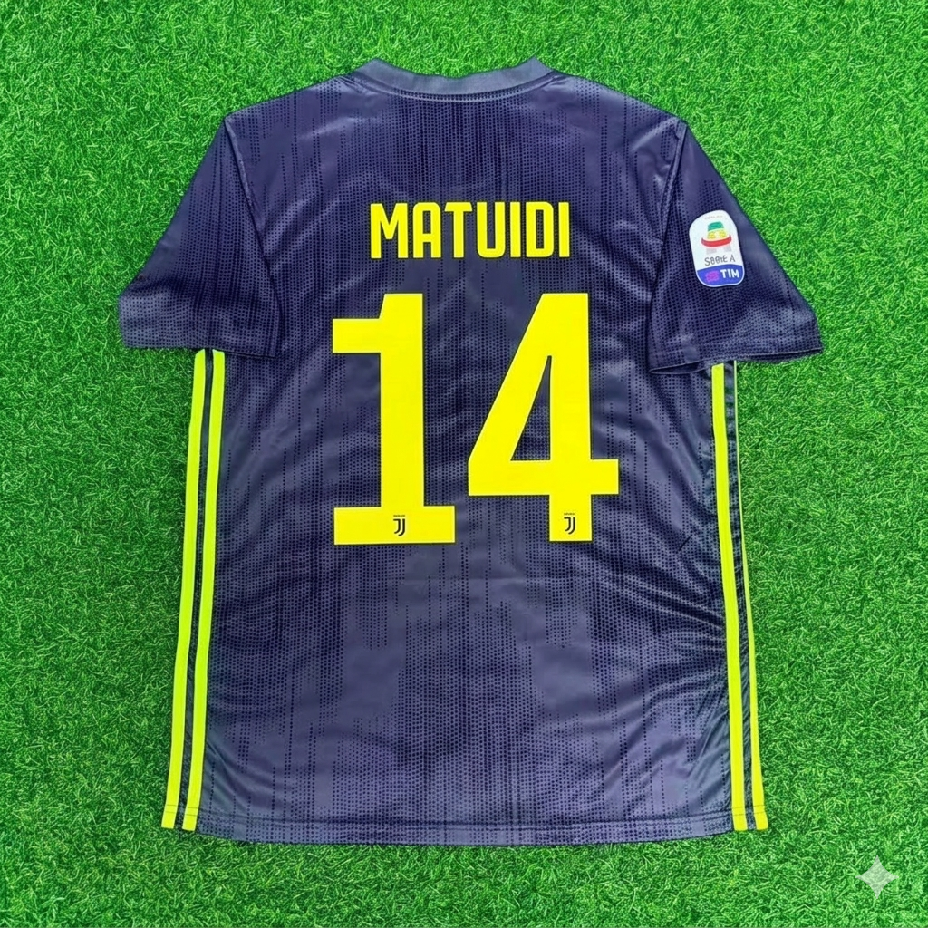 Blaise Matuidi 14# Juventus 2017-2018 Retro Home Football Jersey Kit