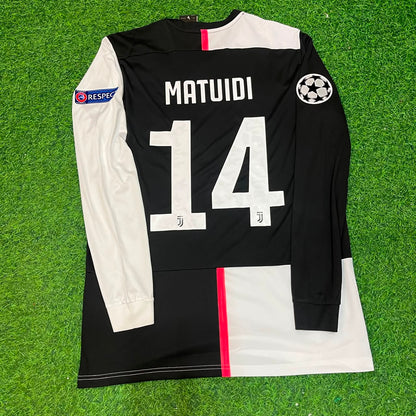 Blaise Matuidi 14- Juventus Long Sleeve 2019 2020 Retro White Black Football Jersey