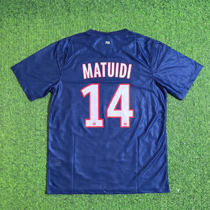 Blaise Matuidi #14 PSG 2012/2013 Season Home Blue Retro Football Jersey Trikot Maillot