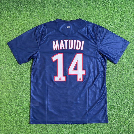 Blaise Matuidi #14 PSG 2012/2013 Season Home Blue Retro Football Jersey Trikot Maillot