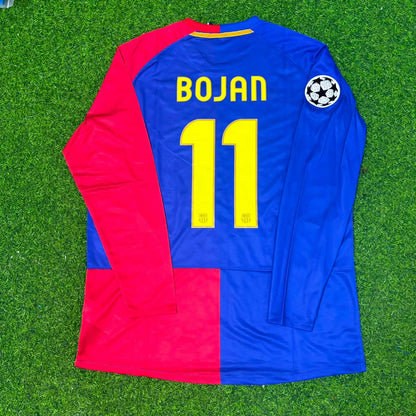 Bojan Krkić Barcelona 2009 Champions League Final Long Sleeve Retro Football Jersey Kit
