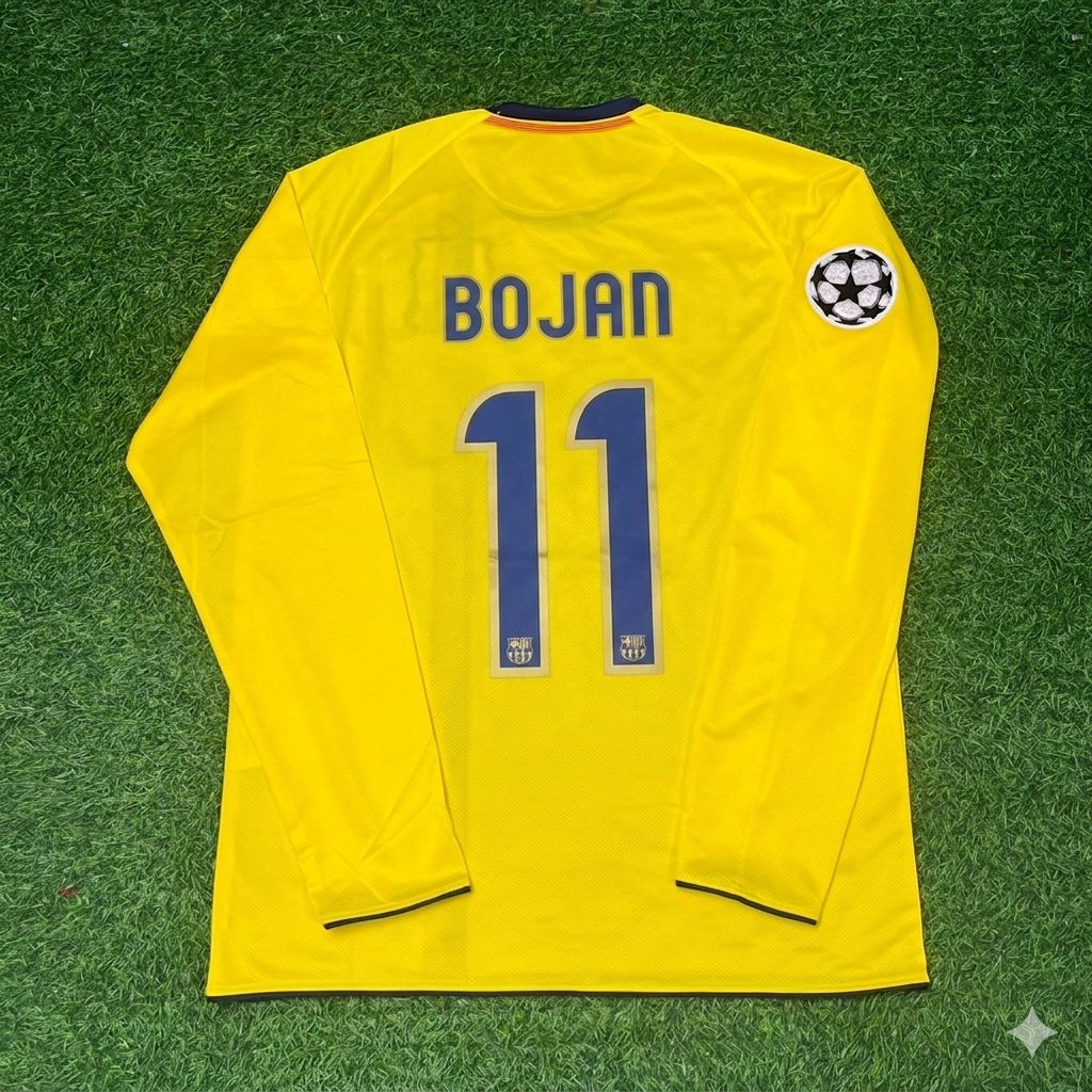 Bojan Krkic FC Barcelona 08/09 Season Yellow Away Retro Football Jersey