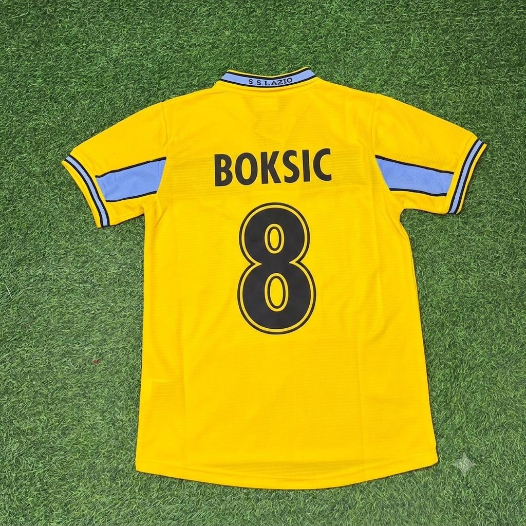 Alen Boksic Lazio 1998-2000 Yellow Retro Football Jersey Kit