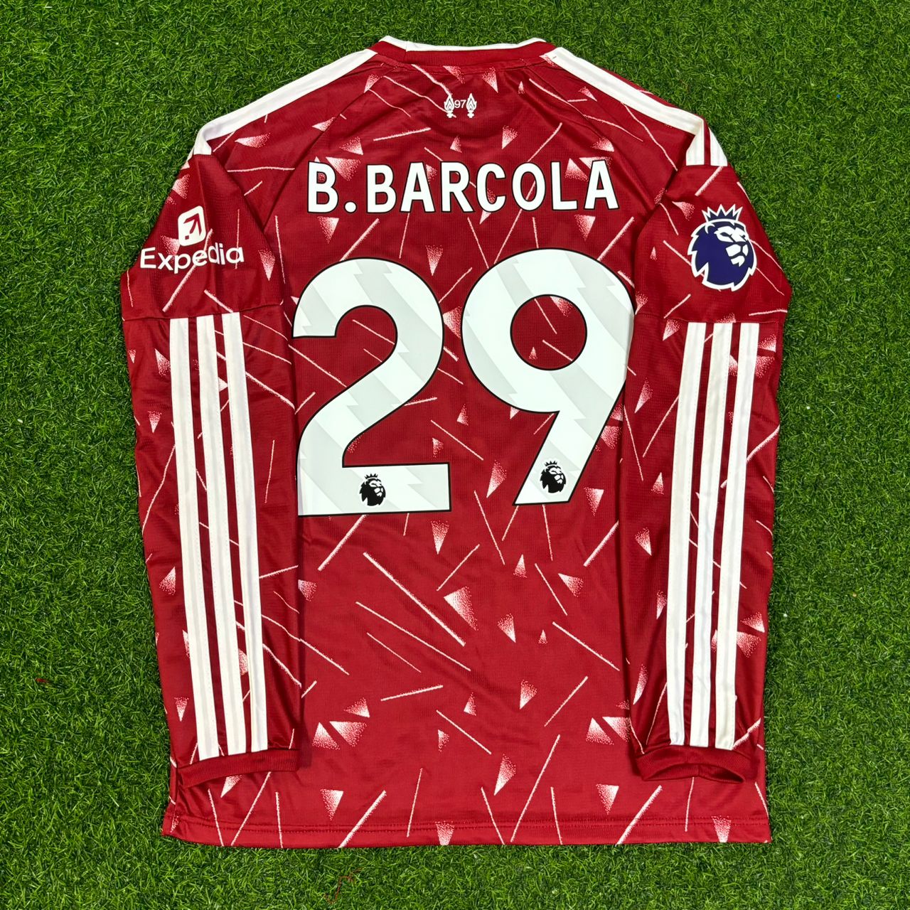 Bradley Barcola #29 Liverpool 2027 Long Sleeve Home Football Jersey