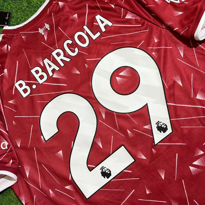 Bradley Barcola #29 Liverpool 2027 Red Home Football Jersey