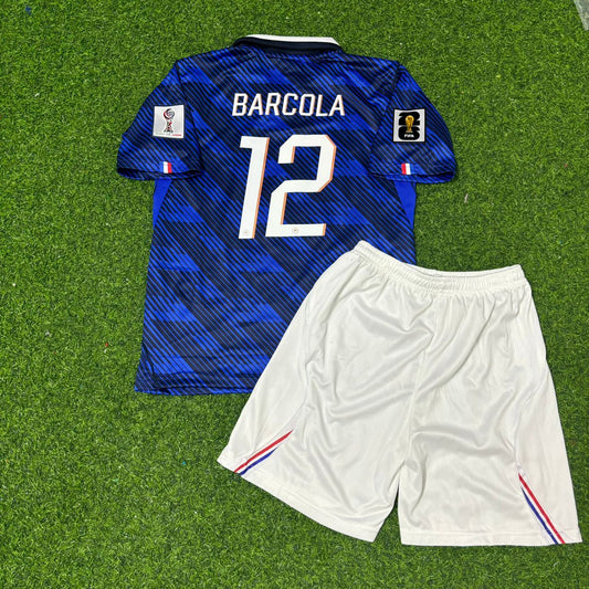 Bradley Barcola France 2026 World Cup Kids Blue Football Jersey Kit