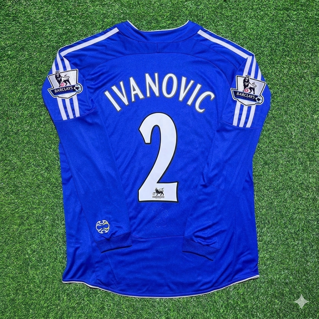 Branislav Ivanović #2 Chelsea 2006-2008 Long Sleeve EPL Patch Football Jersey Kit
