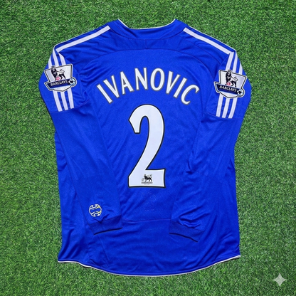 Branislav Ivanović #2 Chelsea 2006-2008 Long Sleeve EPL Patch Football Jersey Kit