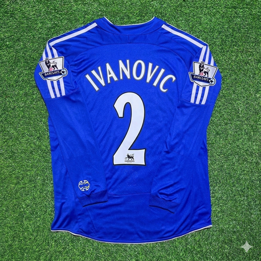 Branislav Ivanović #2 Chelsea 2006-2008 Long Sleeve EPL Patch Football Jersey Kit