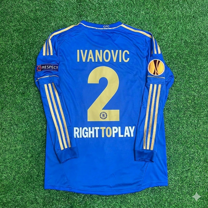Branislav Ivanović 2-Chelsea 2013 Europe League Final Amsterdam Blue Retro Football Jersey