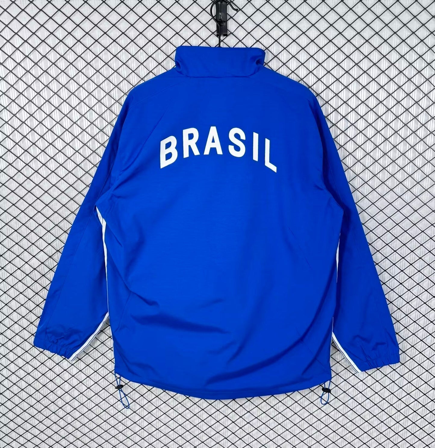 Brazil 1998 Blue Retro Windbreaker Jacket Jersey
