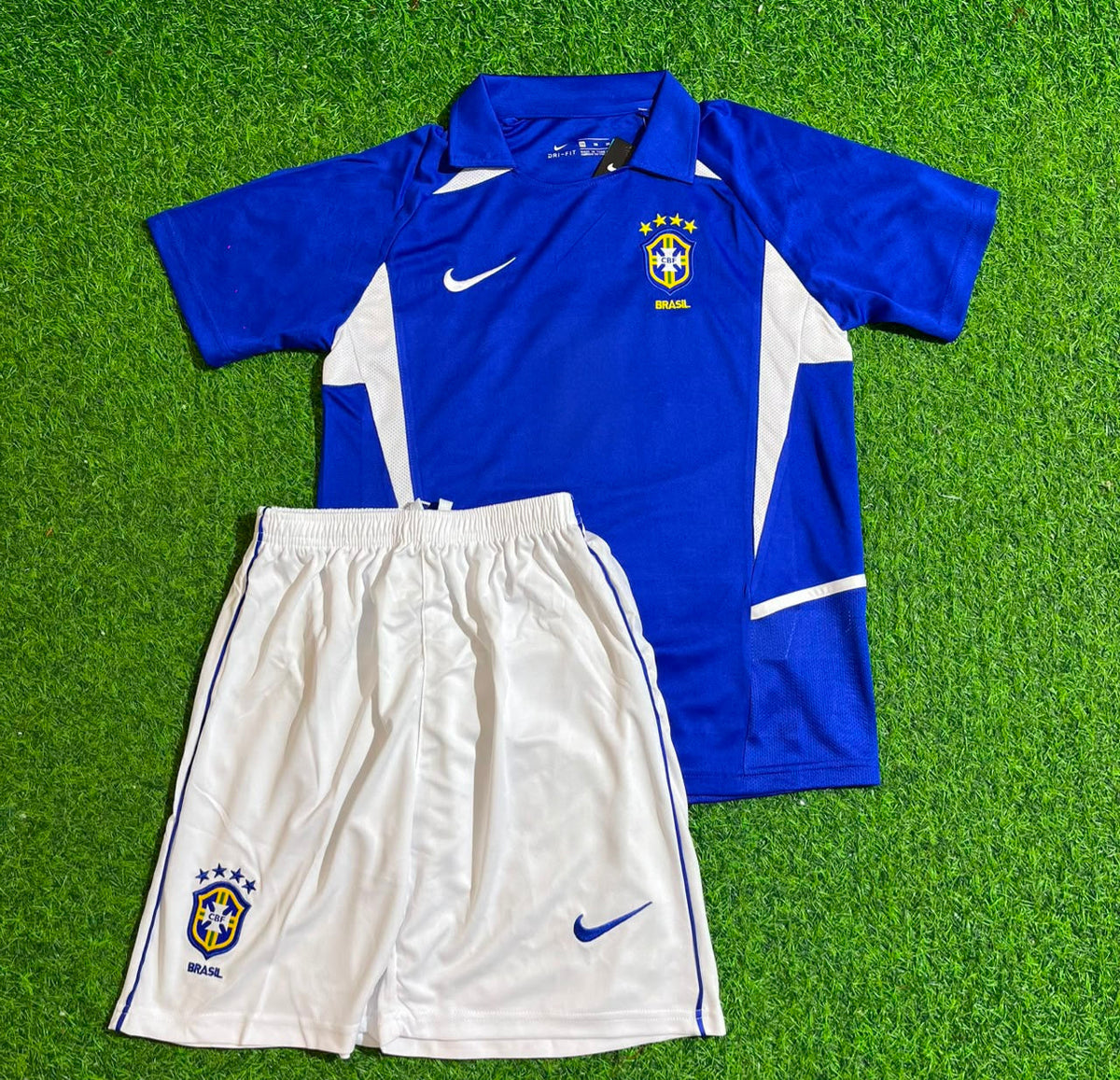 Brazil 2002 Lucio Away Kids Football Jersey