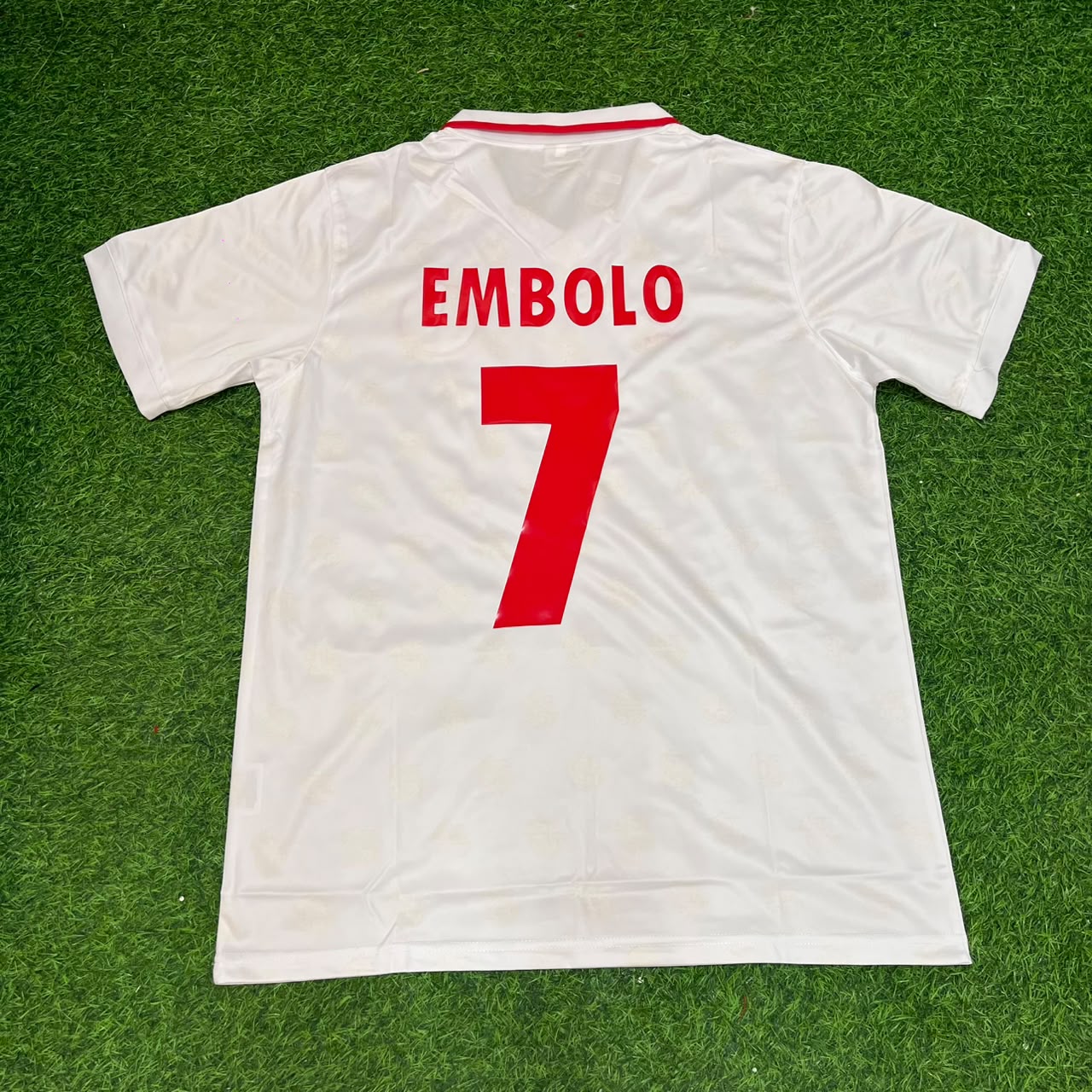 Breel Embolo Switzerland White Retro Football Jersey Kit
