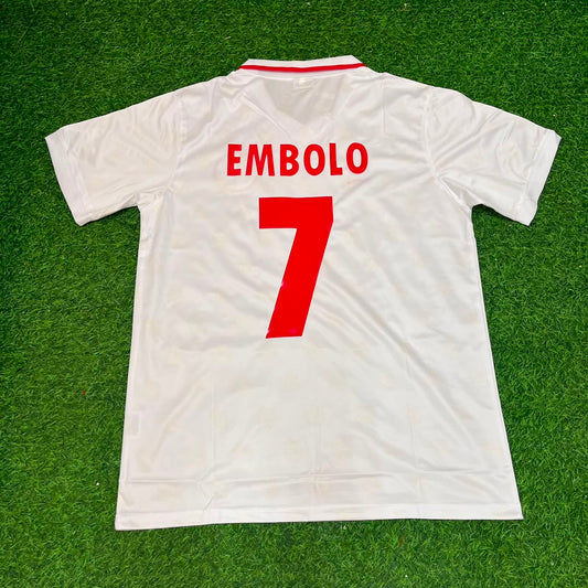 Breel Embolo Switzerland White Retro Football Jersey Kit
