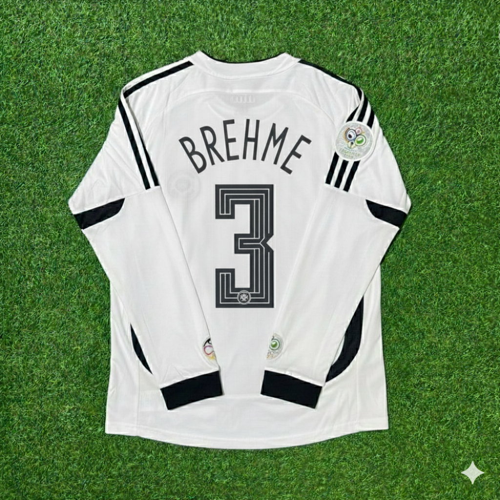 Andreas Brehme Germany World Cup Long Sleeve White Retro Football Jersey Kit