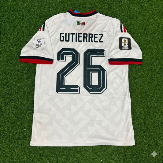 Mexico World Cup 2026 Brian Gutierrez Home White Football Jersey