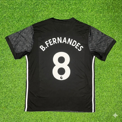 Bruno Fernandes Manchester United Black Retro Football Jersey Kit