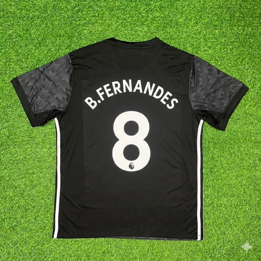 Bruno Fernandes Manchester United Black Retro Football Jersey Kit