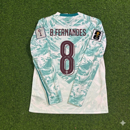 Bruno Fernandes #8 Portugal 2026 World Cup Away Long Sleeve Football Jersey
