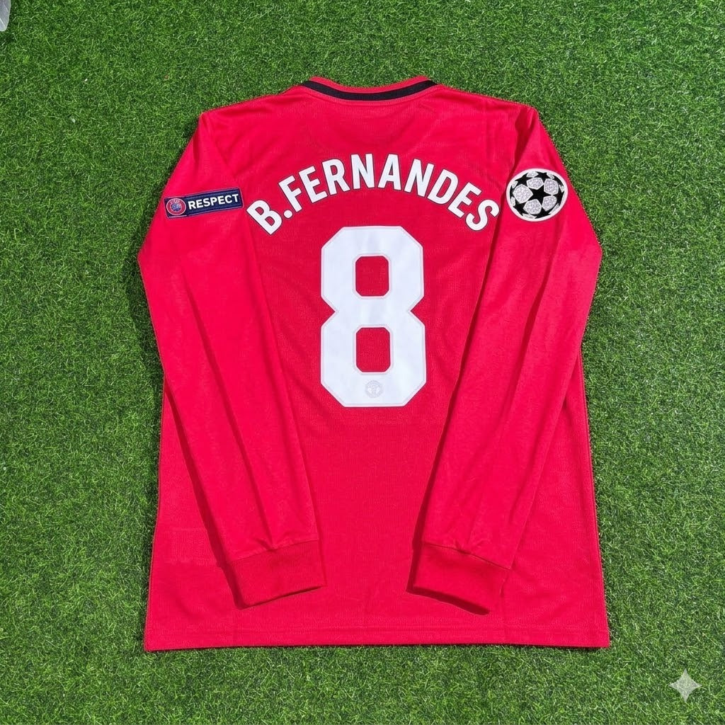 Bruno Fernandes #8 Manchester United Retro Long Sleeve Football Jersey Kit