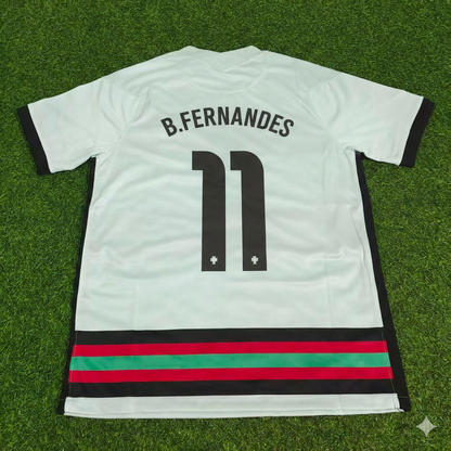 Portugal EURO 2020 Bruno Fernandes Retro Away Football Jersey