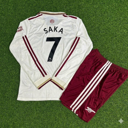 Bukayo Saka #7 Arsenal Kids Long Sleeve 2026 Football Jersey Kit Soccer