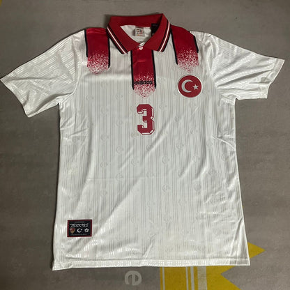 Bülent Korkmaz Türkiye 1996 White Retro Football Jersey Kit