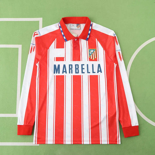 Madrid Atlético De 94/95 Season Home Retro Jersey Trikot Soccer Kit
