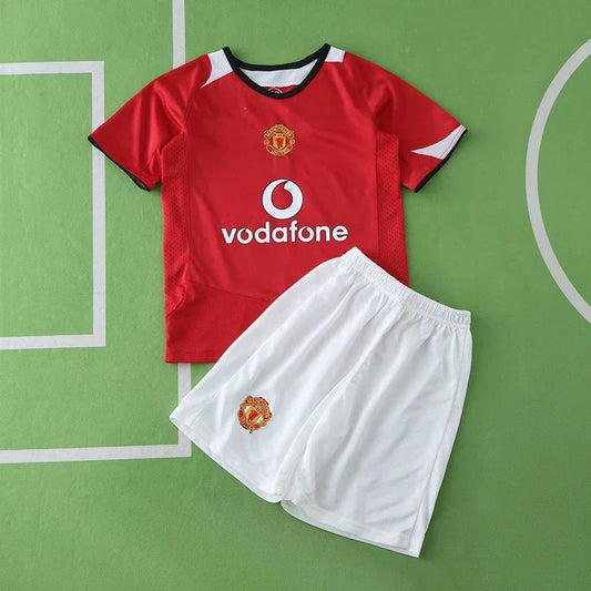 Manchester United 2005/06 Home Retro Kids Kit Jersey KinderTrikot Maillot Enfant