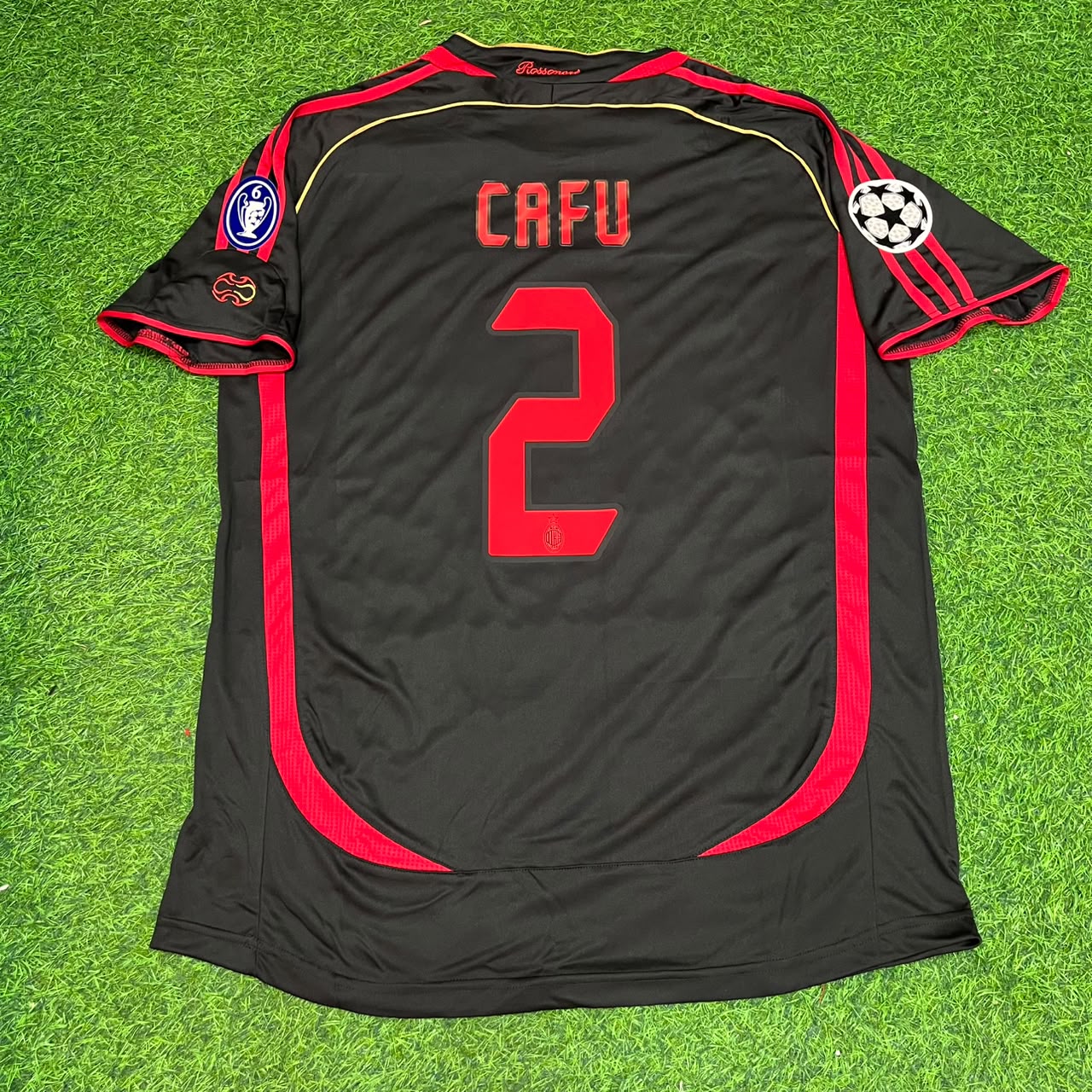Cafu AC Milan 2006-2007 Black Retro Soccer Football Jersey Kit