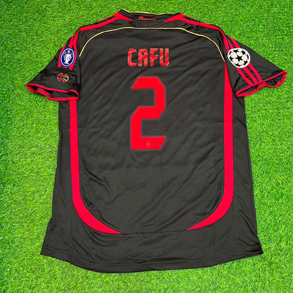 Cafu AC Milan 2006-2007 Black Retro Soccer Football Jersey Kit