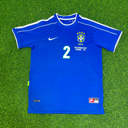 Cafu Brazil 1997 Blue Retro Football Jersey Kit