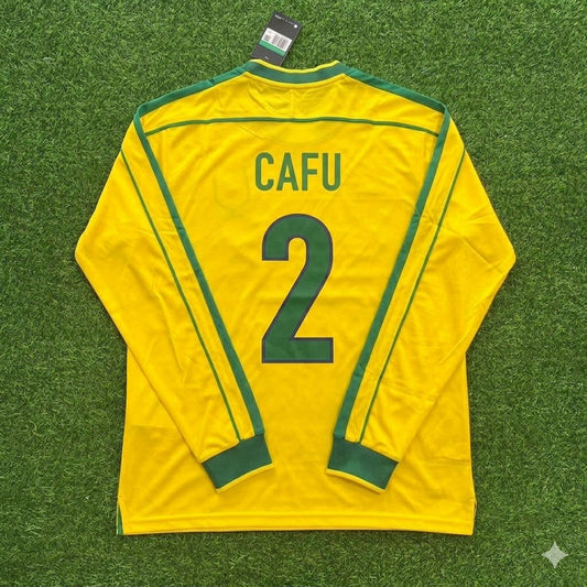 Cafu #2 - Brazil Long Sleeve Retro Football Jersey Kit