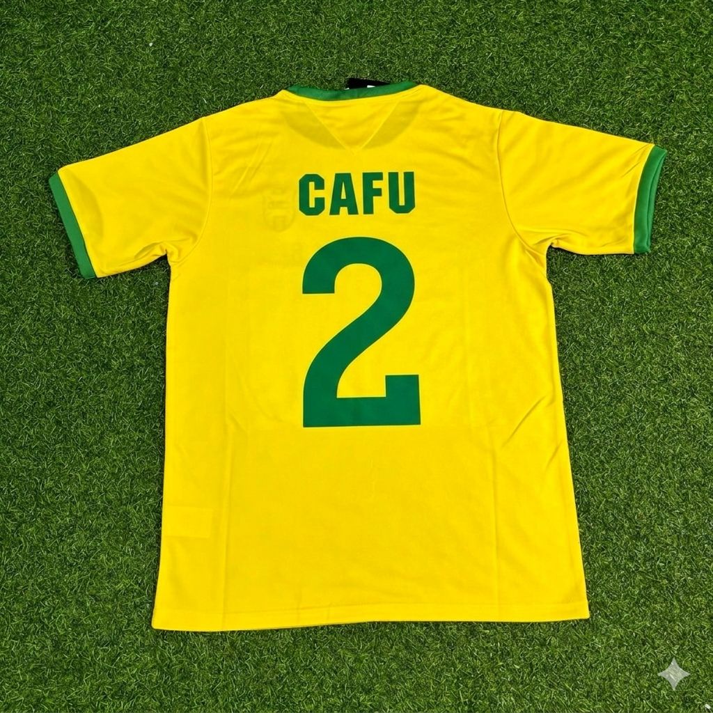 Cafu Brazil Retro Home Football Jersey