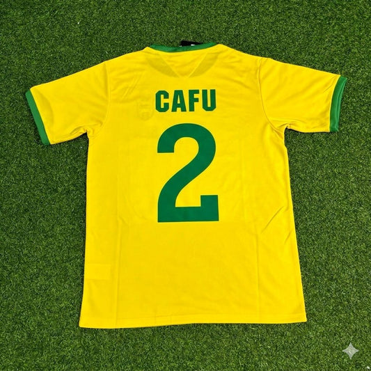 Cafu Brazil Retro Home Football Jersey